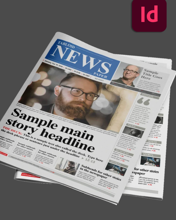 32 Page InDesign Newspaper Template