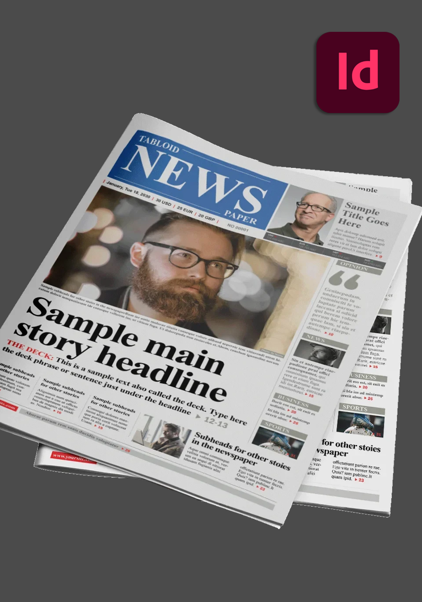 32 Page InDesign Newspaper Template