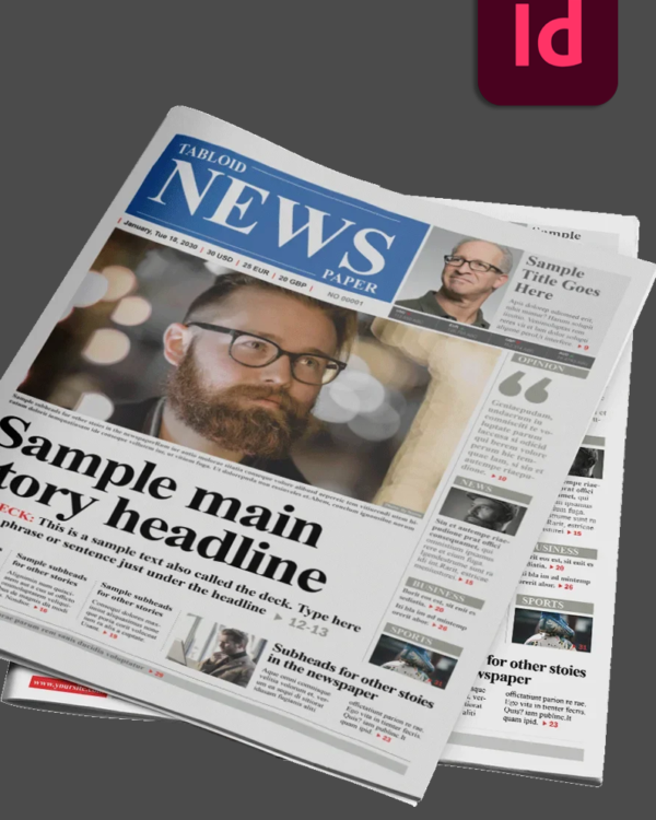 32 Page InDesign Newspaper Template