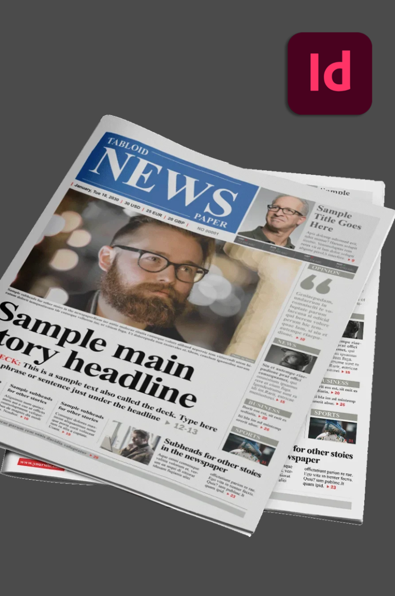 32 Page InDesign Newspaper Template