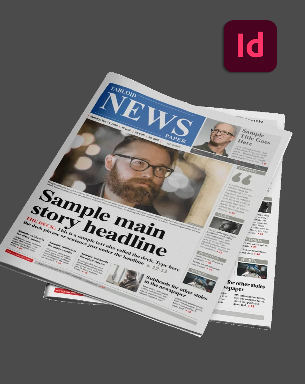 32 Page InDesign Newspaper Template