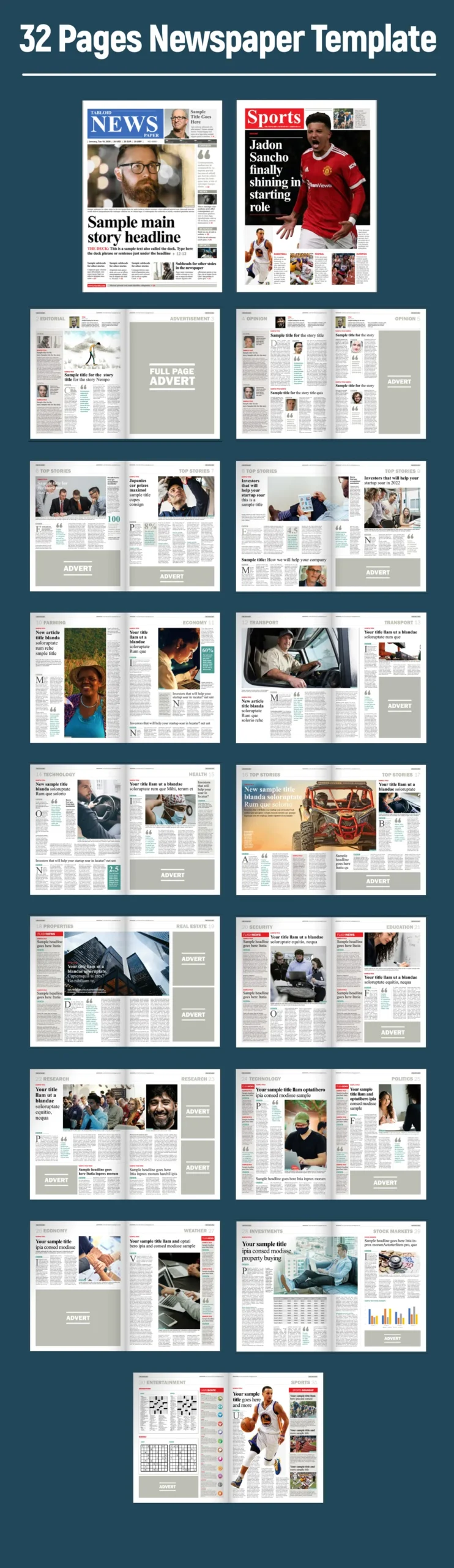 32 Page InDesign Newspaper Template Download in Kenya2