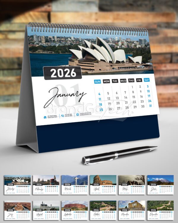 2026 Desk Calendar Template Corporate Minimalist 13