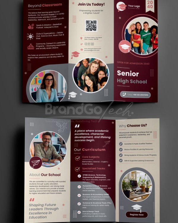 School Tri-Fold Brochure Template