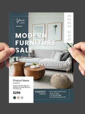 Double-Sided Interior Design Flyer Template
