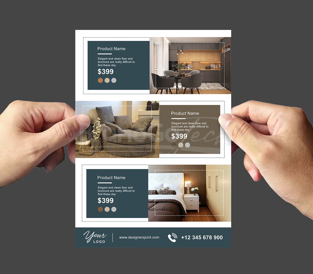 Double-Sided Interior Design Flyer Template