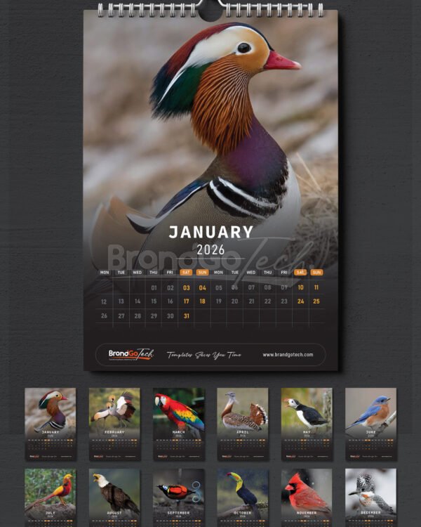 Time Tracker 2026 Wall Calendar Template Kenya