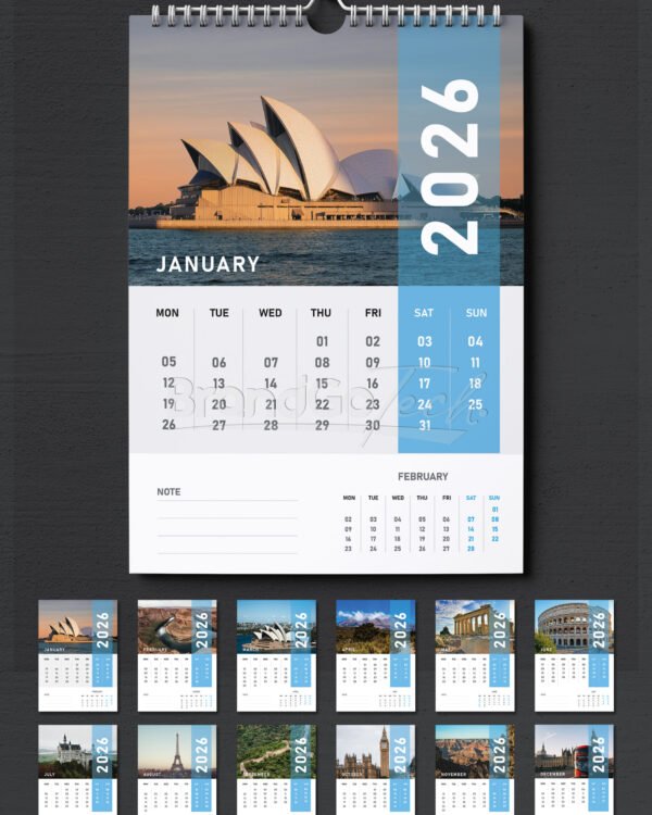 Timeless 2026 Wall Calendar Template Kenya