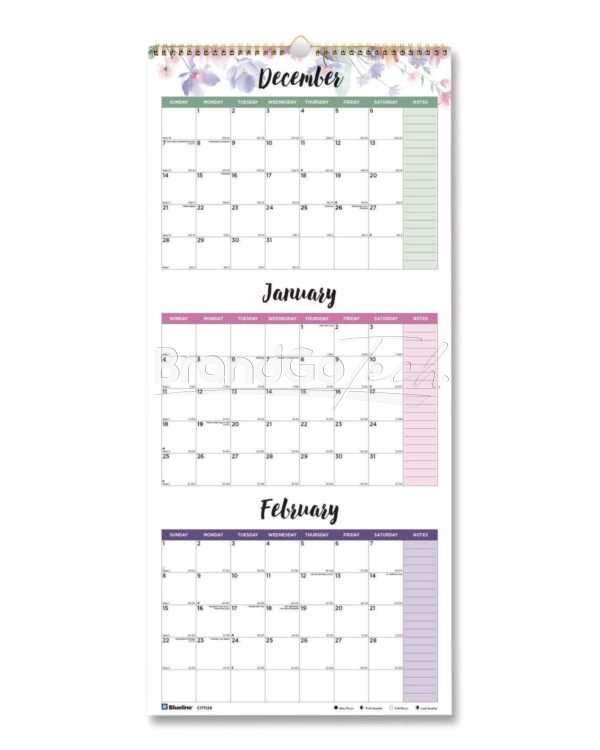 3-Month Quarterly Wall Calendar Printing in Mombasa Kenya