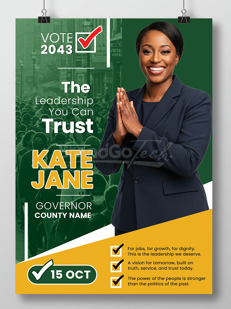 Governor Political Campaign Poster Template Kenya