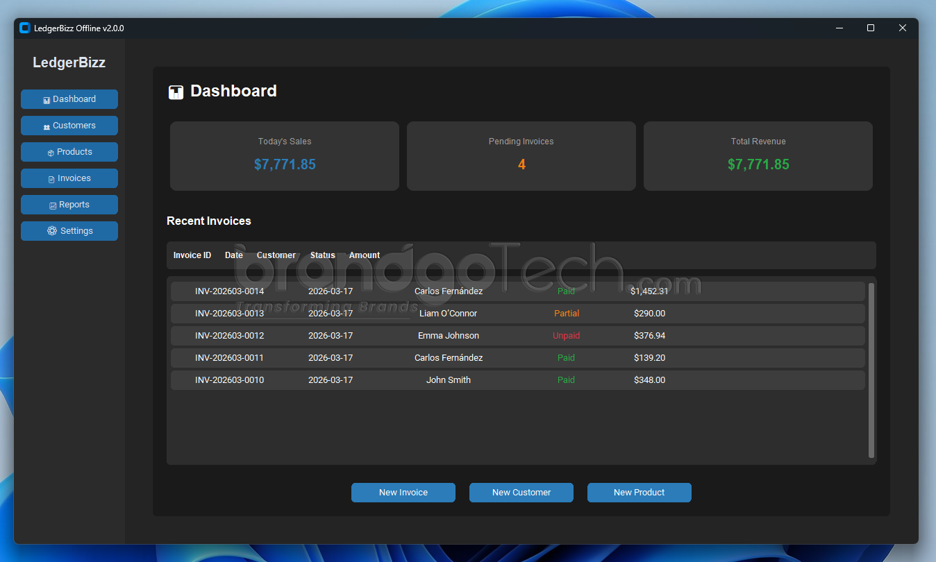 LedgerBizz – Professional Offline Invoicing Software