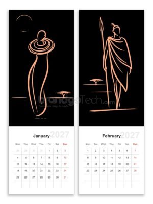 2027 African Elegance Wall Calendar Template